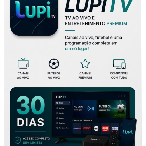 LUPITV TV ao vivo 30 dias LUPITV plano mensal para TV ao vivo